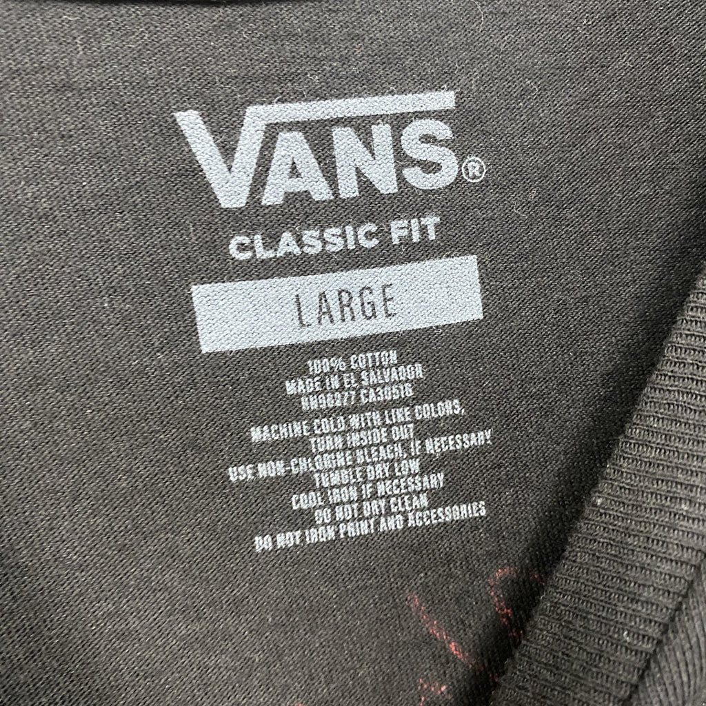 VANS　バンズ　M BORN BUTTERFLY LS TEE　長袖プリントTシャツ/ロンT　蝶　黒　ブラック　Lサイズ　古着