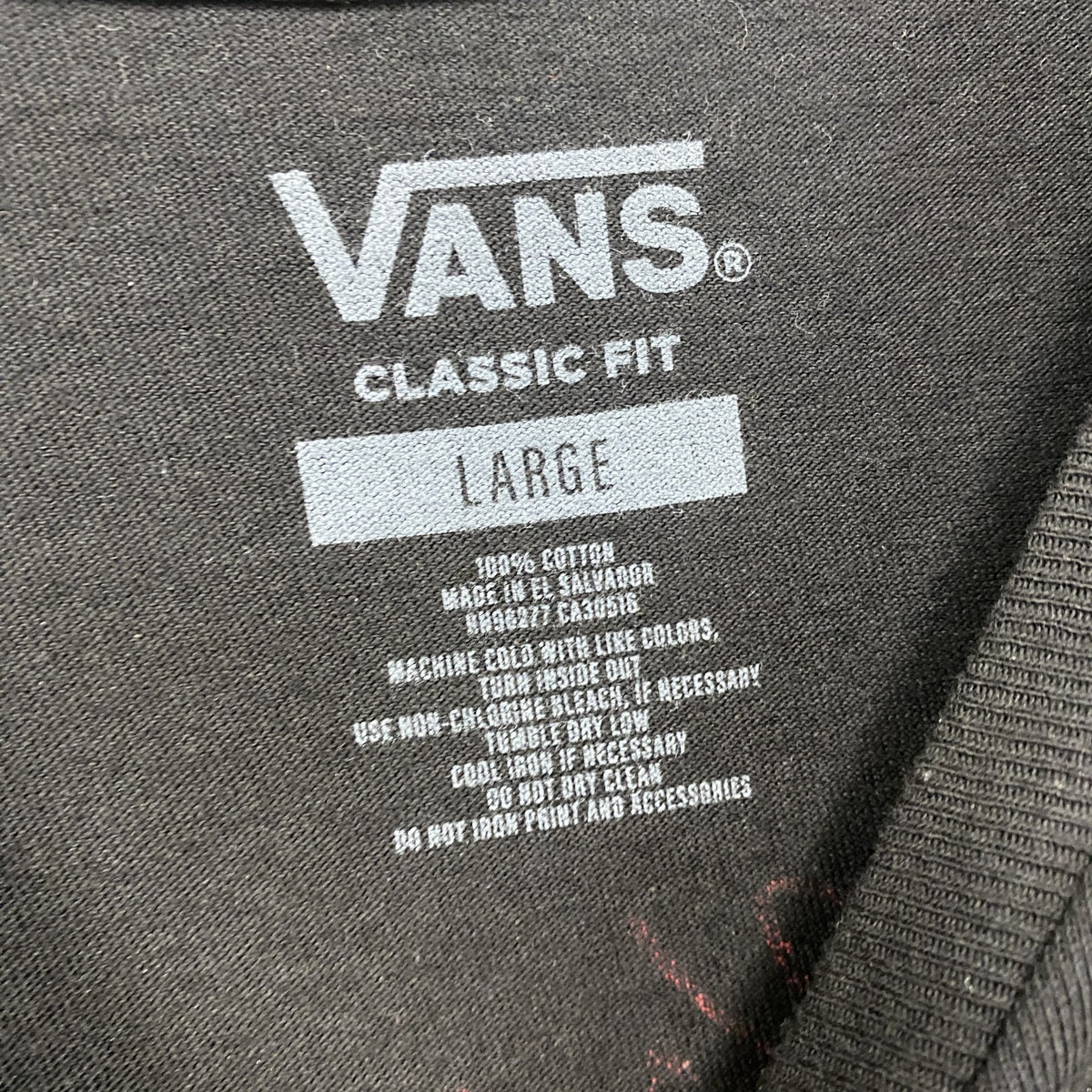 VANS　バンズ　M BORN BUTTERFLY LS TEE　長袖プリントTシャツ/ロンT　蝶　黒　ブラック　Lサイズ　古着