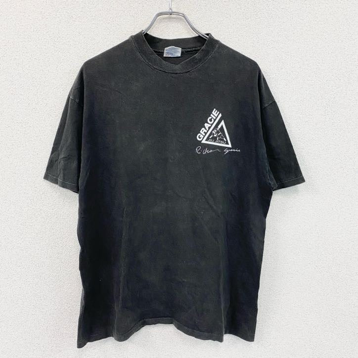 Hanes　ヘインズ　半袖プリントTシャツ　ヴィンテージ　シングルステッチ　黒　ブラック　Lサイズ　古着