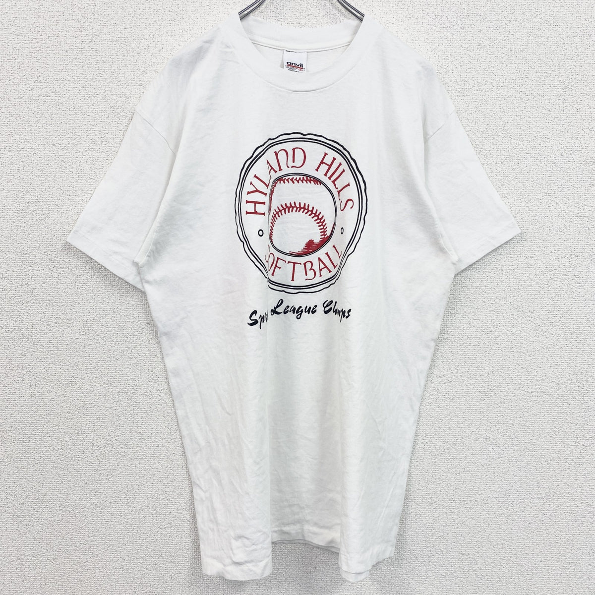 Anvil　アンビル　半袖プリントTシャツ　ヴィンテージ　クルーネック　シングルステッチ　白　ホワイト　XLサイズ　古着