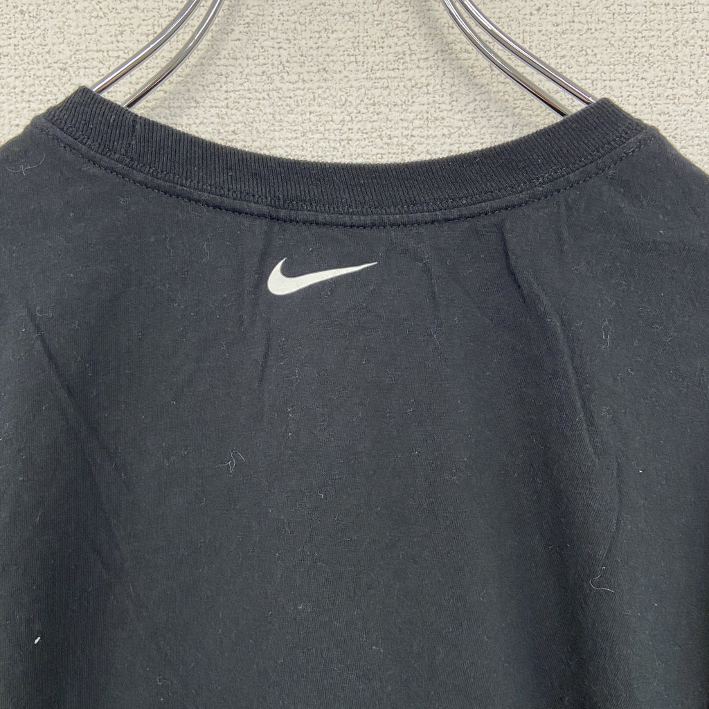 NIKE ナイキ　半袖プリントTシャツ　MELD　スウッシュロゴ　カジュアル　黒　ブラック　クルーネック　XLサイズ　古着