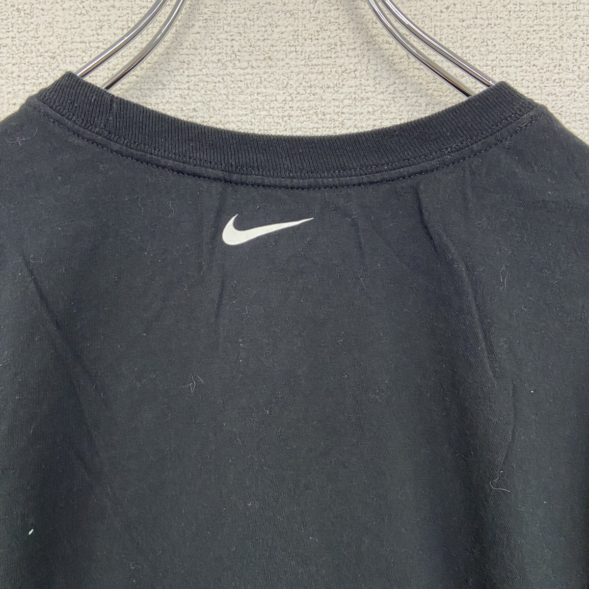 NIKE ナイキ　半袖プリントTシャツ　MELD　スウッシュロゴ　カジュアル　黒　ブラック　クルーネック　XLサイズ　古着
