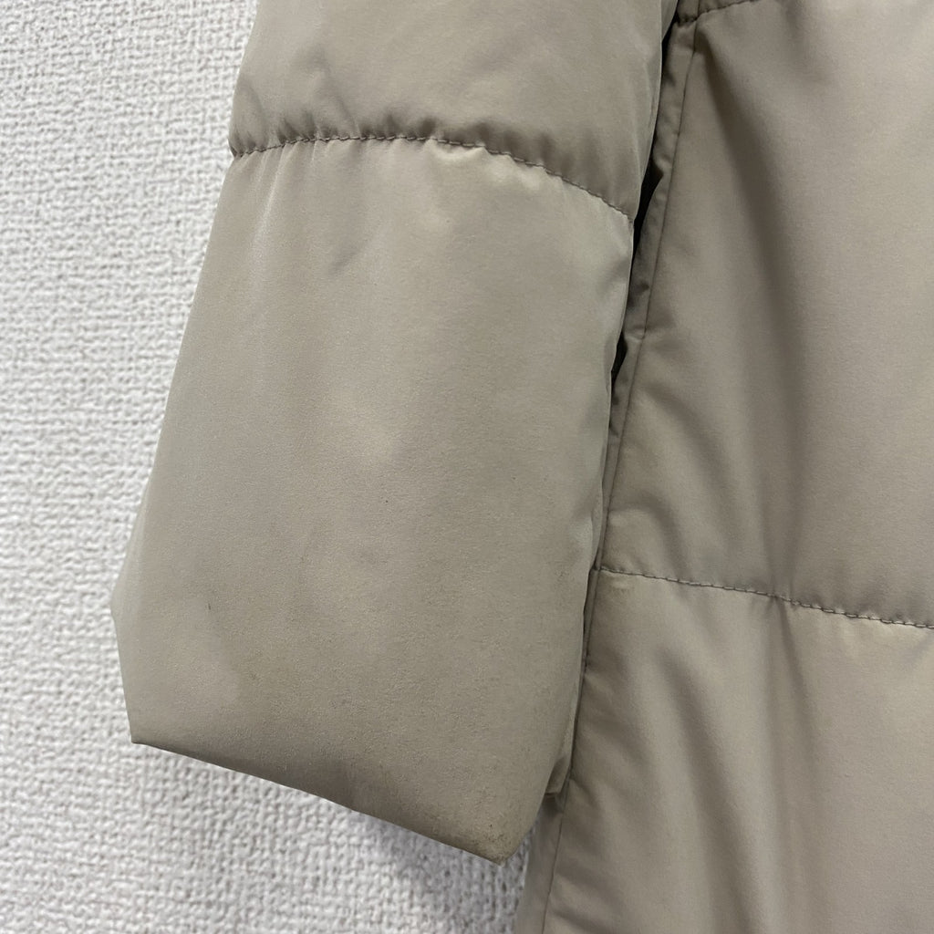 NATURAL BEAUTY　ナチュラルビューティー　ダウンコート　ダウン90%　比翼仕立て　ベージュ　38サイズ ダウンアウター メンズ ポリエステル 古着