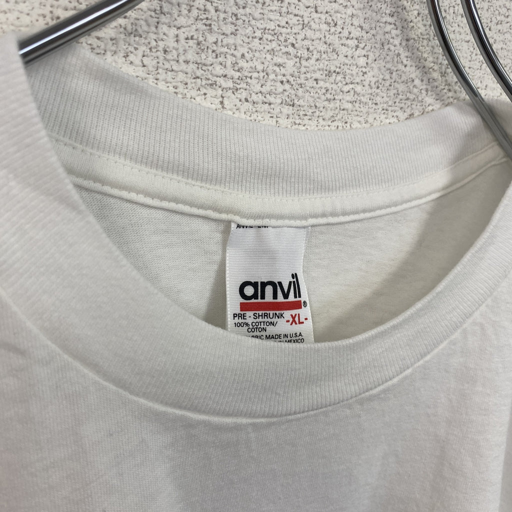 Anvil　アンビル　半袖プリントTシャツ　ヴィンテージ　クルーネック　シングルステッチ　白　ホワイト　XLサイズ　古着