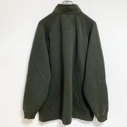 古着 used　WOOLRICH　ウールリッチ　長袖ハーフジップスウェット　トレーナー　ワンポイント刺繡　緑　グリーン　Lサイズ