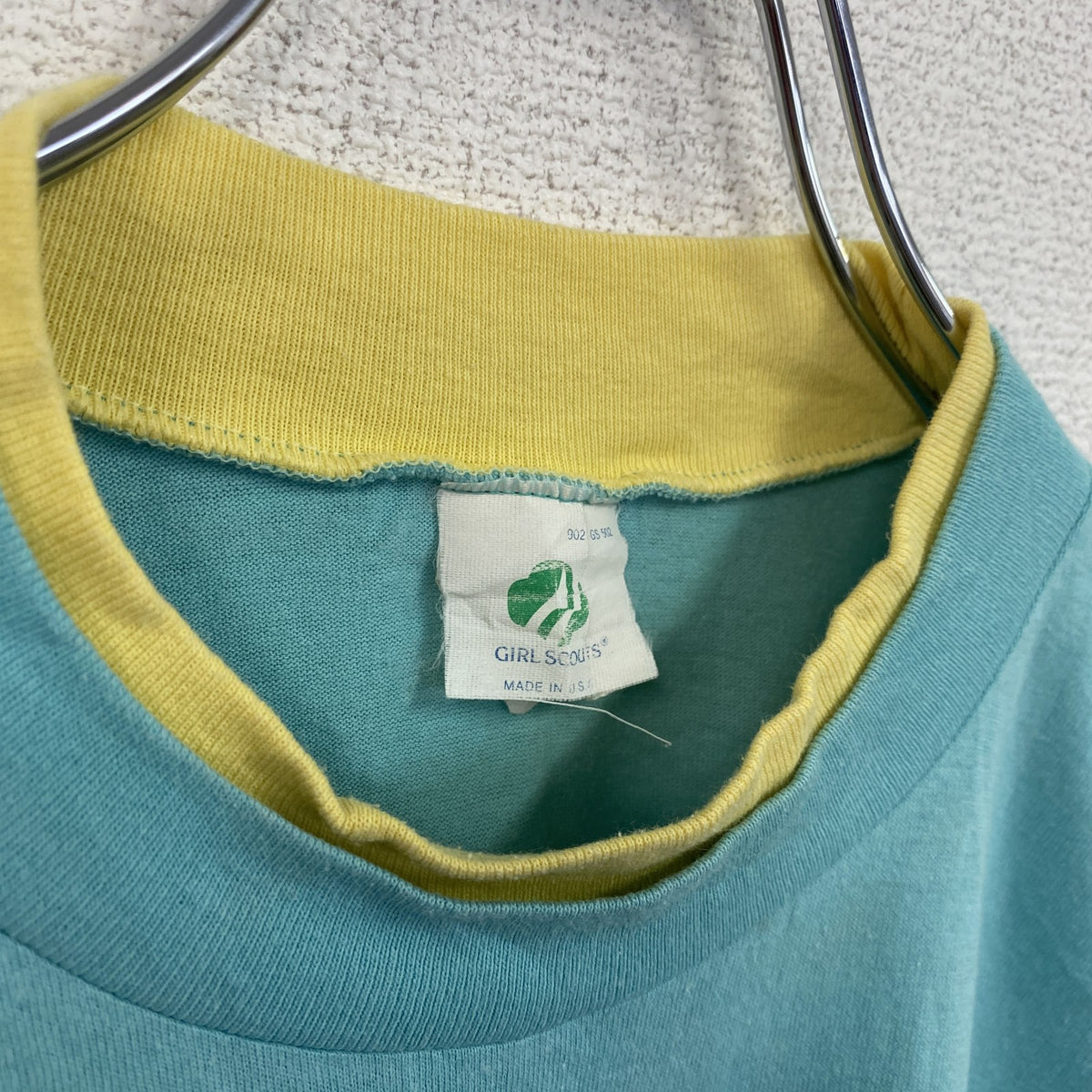 90s　1994　半袖プリントTシャツ　ヴィンテージ　クルーネック　レトロデザイン　水色　ライトブルー　XLサイズ　古着