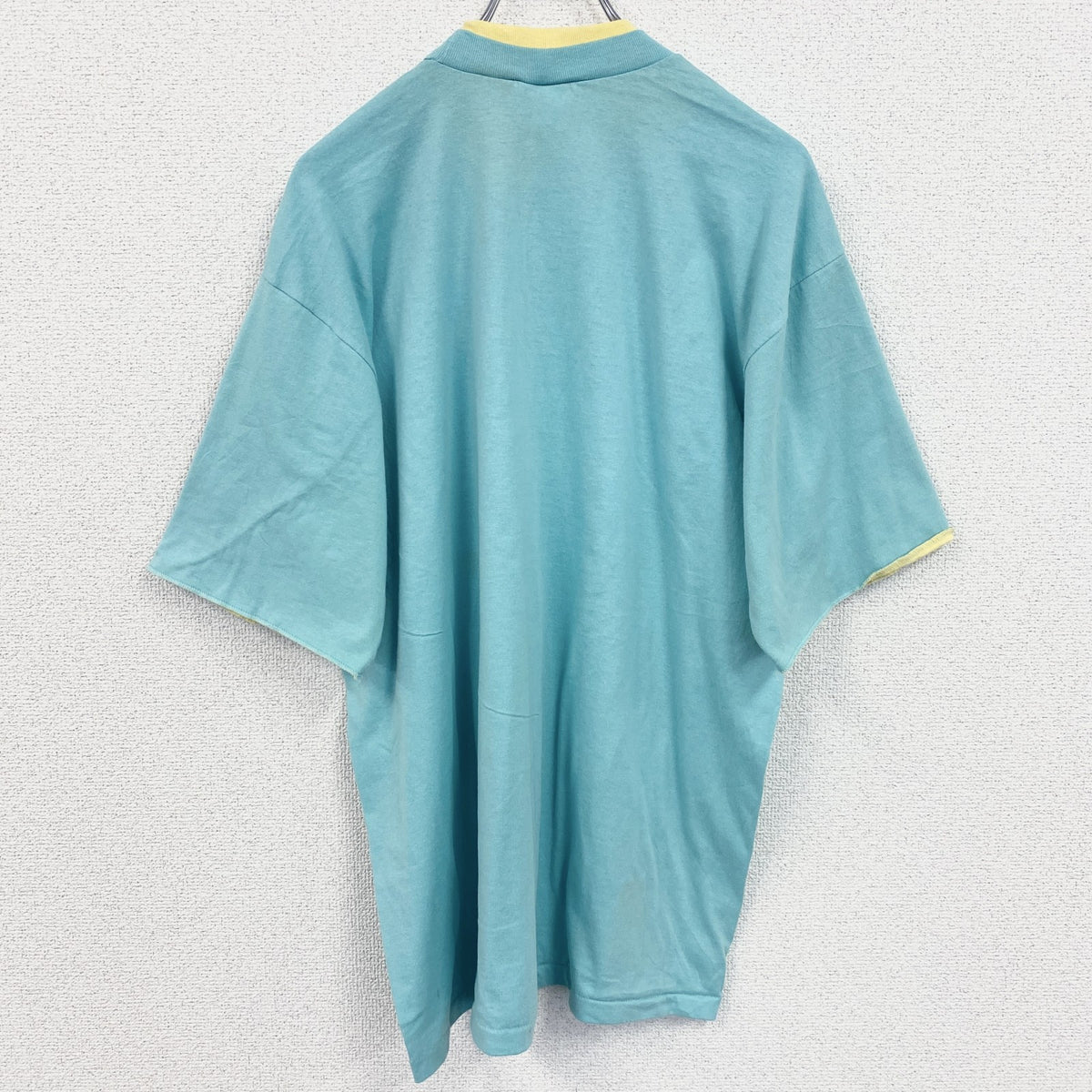 90s　1994　半袖プリントTシャツ　ヴィンテージ　クルーネック　レトロデザイン　水色　ライトブルー　XLサイズ　古着