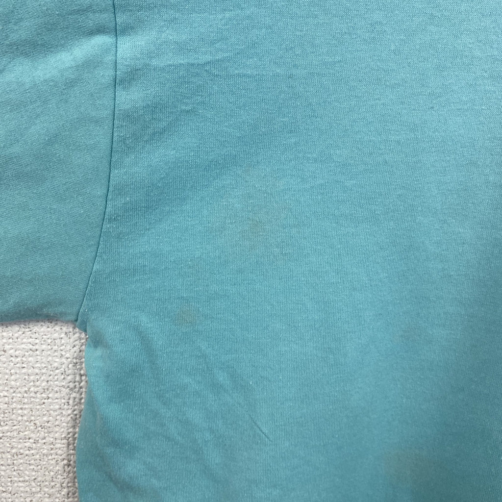 90s　1994　半袖プリントTシャツ　ヴィンテージ　クルーネック　レトロデザイン　水色　ライトブルー　XLサイズ　古着