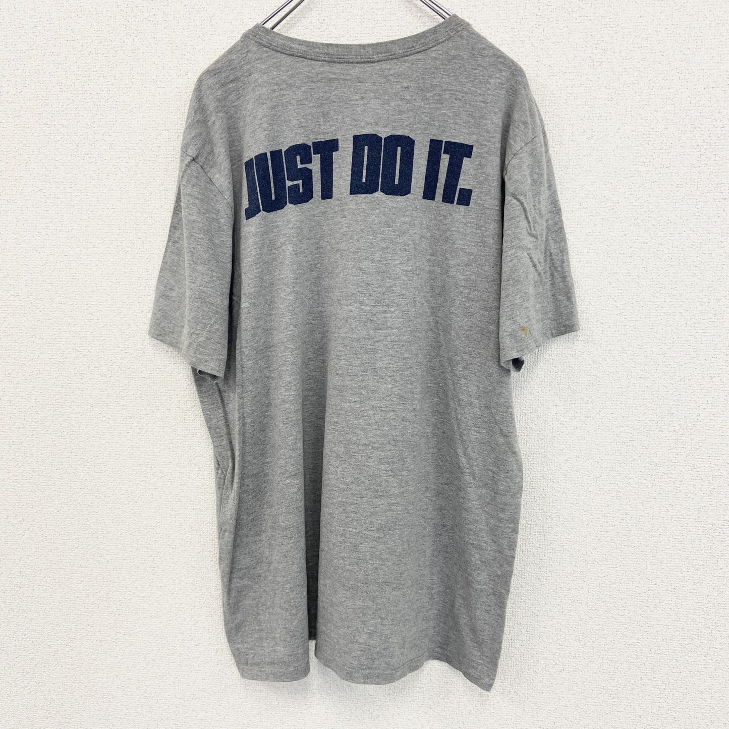 古着 used　NIKE ナイキ　半袖プリントTシャツ　バスケットボール　スウッシュロゴ　グレー　クルーネック　XLサイズ
