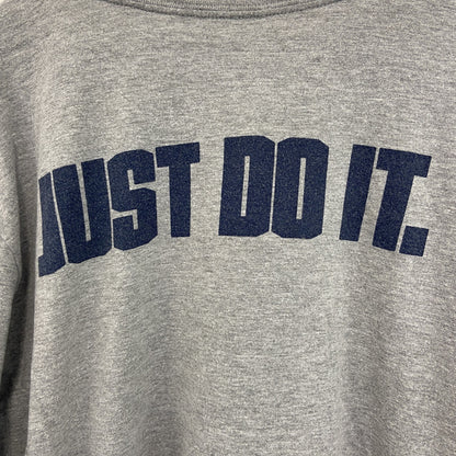 古着 used　NIKE ナイキ　半袖プリントTシャツ　バスケットボール　スウッシュロゴ　グレー　クルーネック　XLサイズ