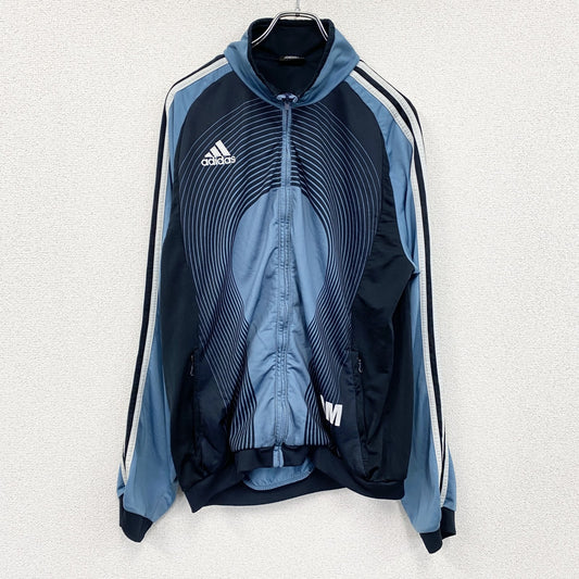 00s　adidas　アディダス　トラックジャケット/ジャージ　ヴィンテージ　水色　ライトブルー　紺　ネイビー　42サイズ