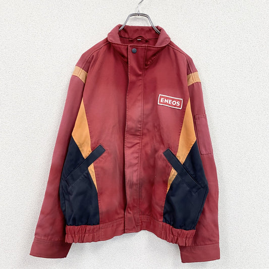 ENEOS　エネオス　ユニフォーム　作業着　ワークジャケット　赤　レッド　XLサイズ