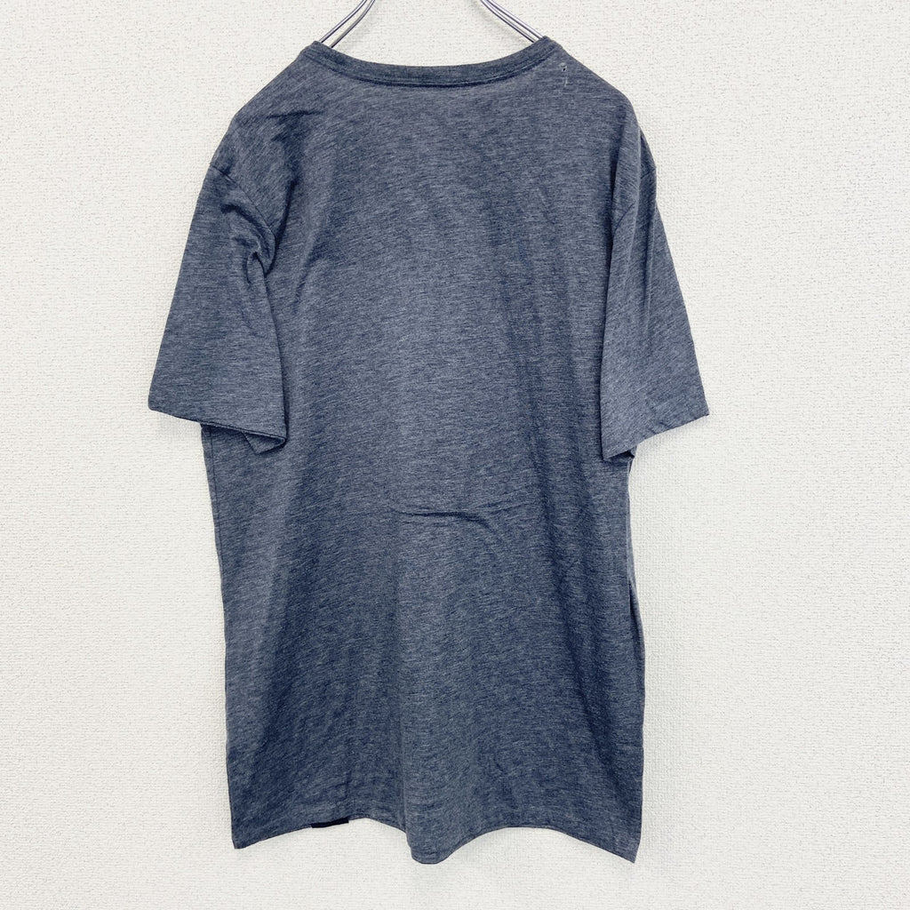 NIKE ナイキ　半袖プリントTシャツ　DRI-FIT　スウッシュロゴ　グレー　灰色　クルーネック　カジュアル　Lサイズ　古着