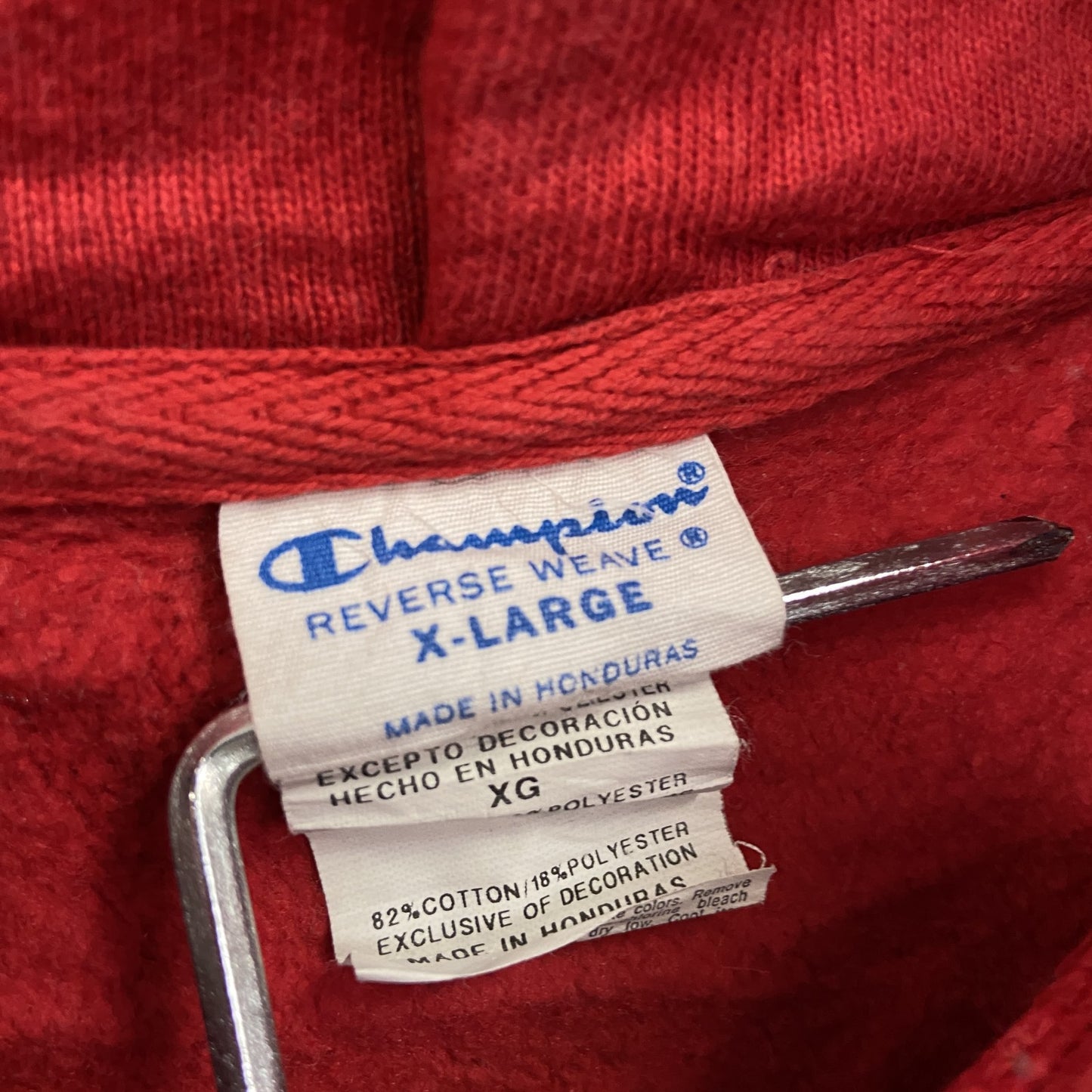 Champion　チャンピオン　リバースウィーブ　スウェットパーカー/フーディー　赤　レッド　XLサイズ