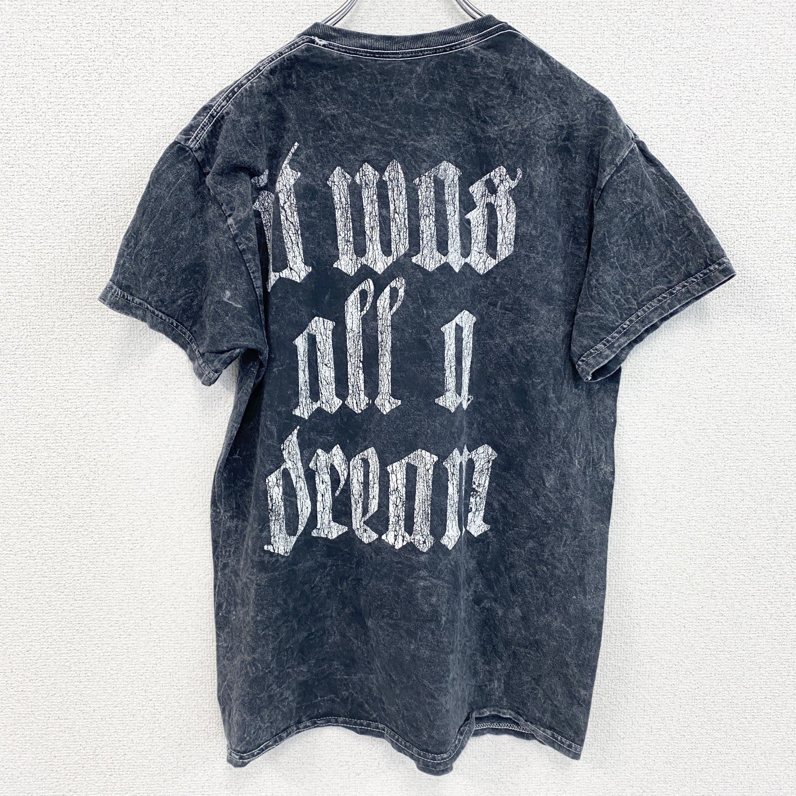 半袖プリントTシャツ　ノートリアスB.I.G　クルーネック　レトロデザイン　灰色　ダークグレー　Mサイズ　古着