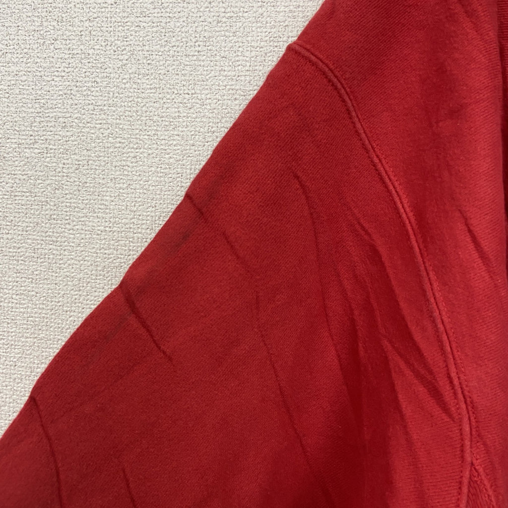Champion　チャンピオン　リバースウィーブ　スウェットパーカー/フーディー　刺繍ロゴ　単色　復刻　赤　レッド　XLサイズ　古着