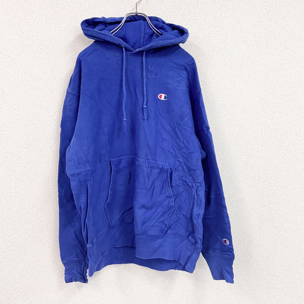 Champion　チャンピオン　リバースウィーブ　スウェットパーカー/フーディー　青　ブルー　Lサイズ　古着