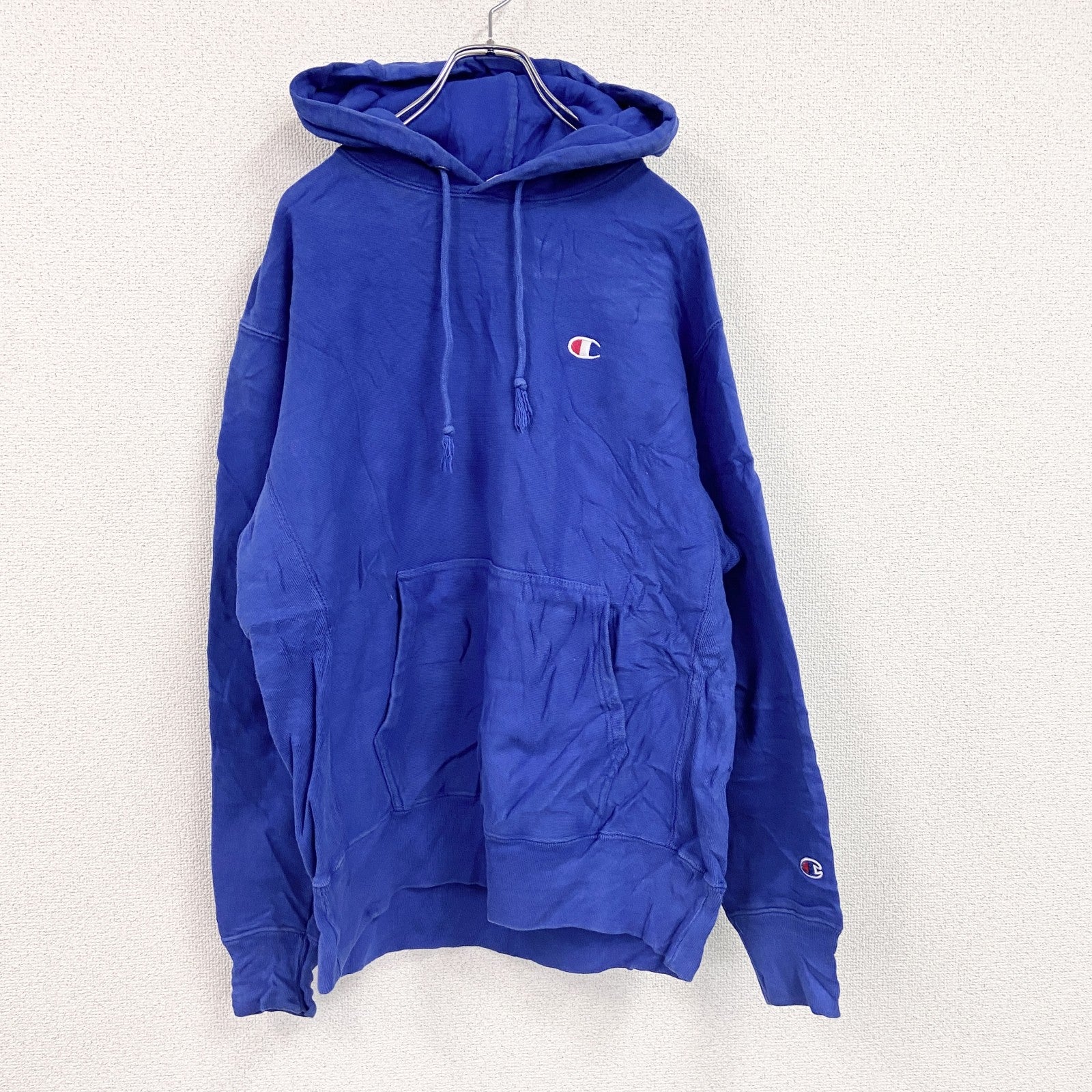 Champion　チャンピオン　リバースウィーブ　スウェットパーカー/フーディー　青　ブルー　Lサイズ　古着