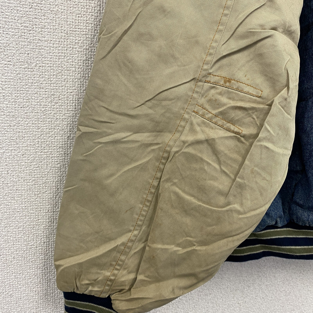 ～00s　GEAR　デニムスタジャン　ヴィンテージ　中綿入り　インディゴ　Lサイズ　古着