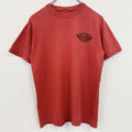 半袖ワンポイントTシャツ　バックプリント　クルーネック　MEAN STREET　レトロ　赤　レッド　古着