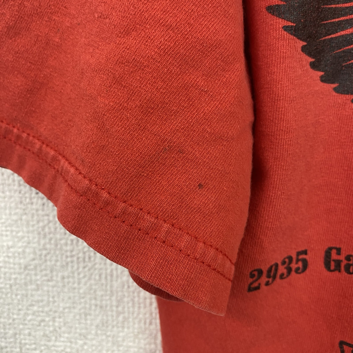 半袖ワンポイントTシャツ　バックプリント　クルーネック　MEAN STREET　レトロ　赤　レッド　古着