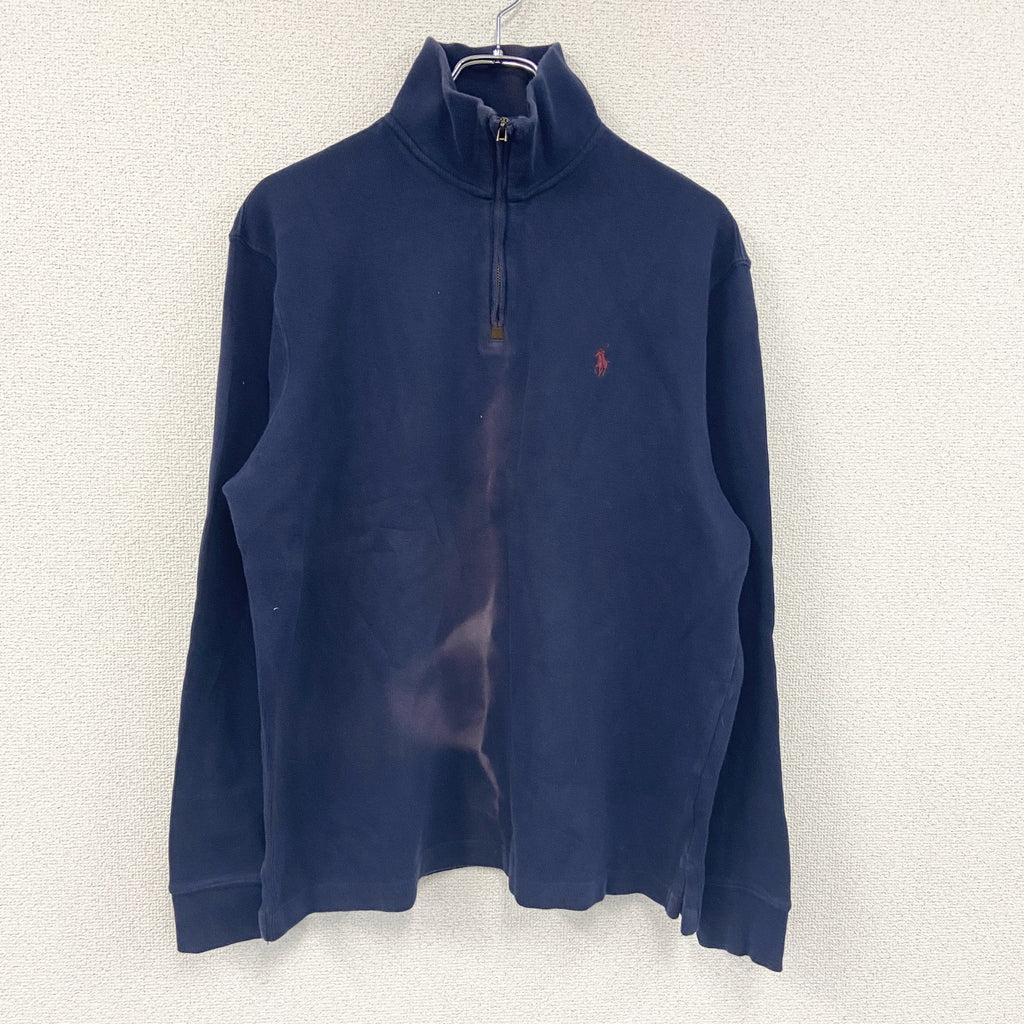 POLO RALPH LAUAN　ラルフローレン　ハーフジップスウェット/トレーナー　紺　ネイビー　Lサイズ　古着