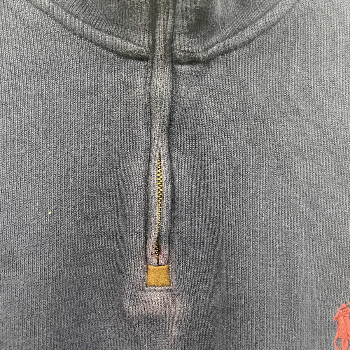 POLO RALPH LAUAN　ラルフローレン　ハーフジップスウェット/トレーナー　紺　ネイビー　Lサイズ　古着