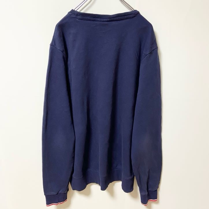 FILA　フィラ　スウェット/トレーナー　刺繍ロゴ　デカロゴ　ワンポイント　スポーツミックス　紺　ネイビー　XLサイズ　古着