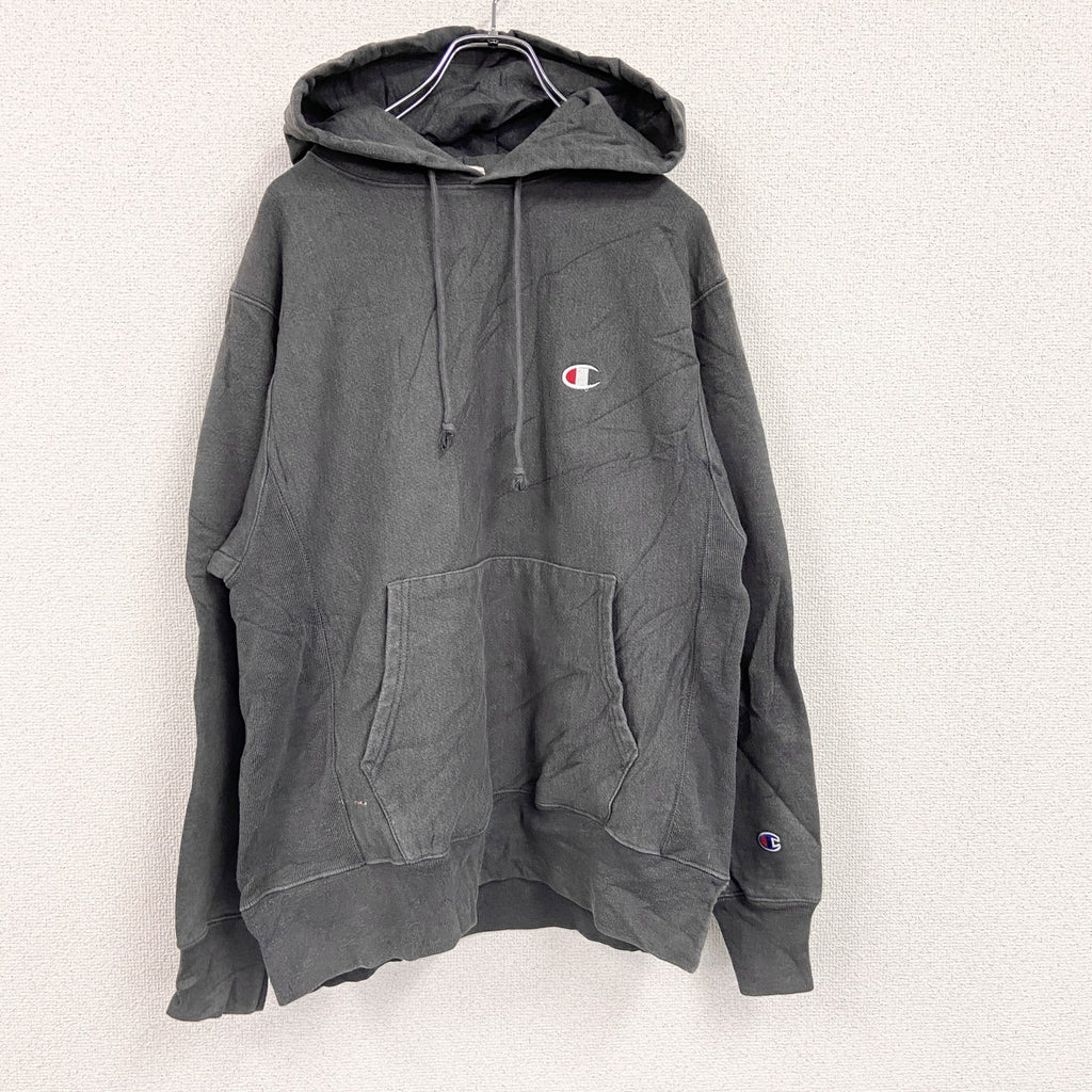 Champion　チャンピオン　リバースウィーブ　スウェットパーカー/フーディー　灰色　グレー　Mサイズ トレーナー スウェットトップス フード付き 古着