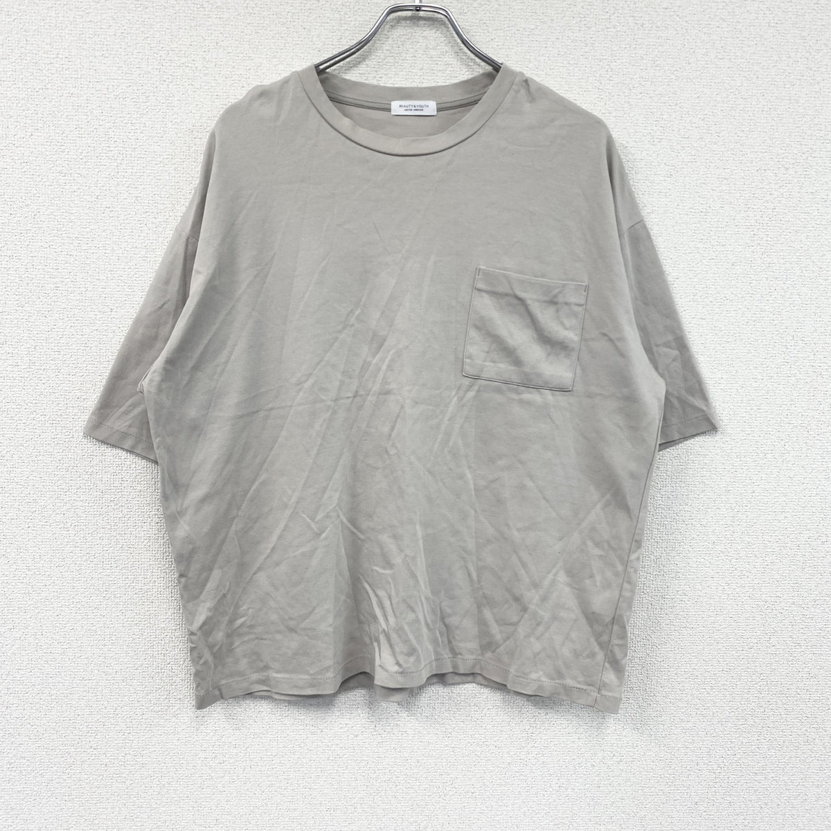 BEAUTY&YOUTH UNITED ARROWS　ビューティ&ユースユナイテッドアローズ　半袖Tシャツ　シングルステッチ　灰色　グレー　XLサイズ　古着