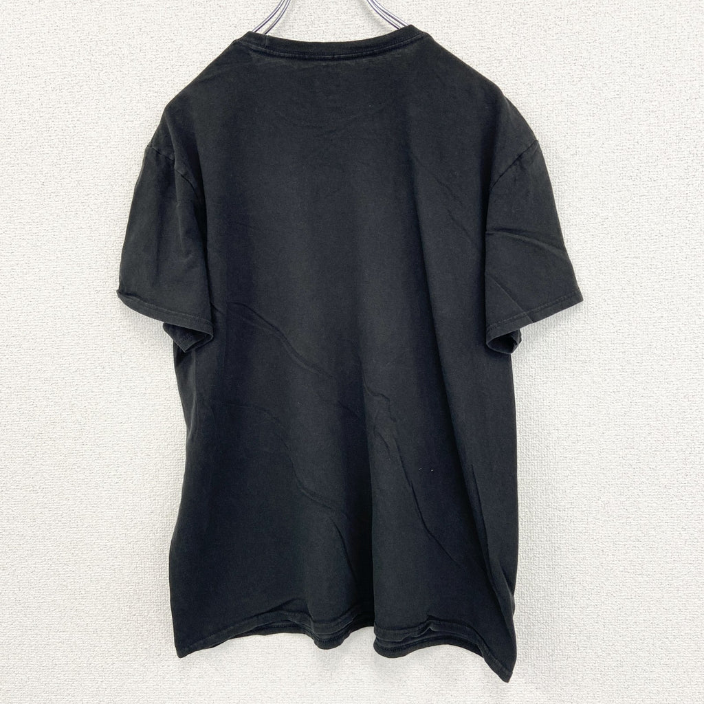 DEMON SLAYER　半袖アニメプリントTシャツ　鬼滅の刃　黒　ブラック　クルーネック　レトロ　Lサイズ　古着