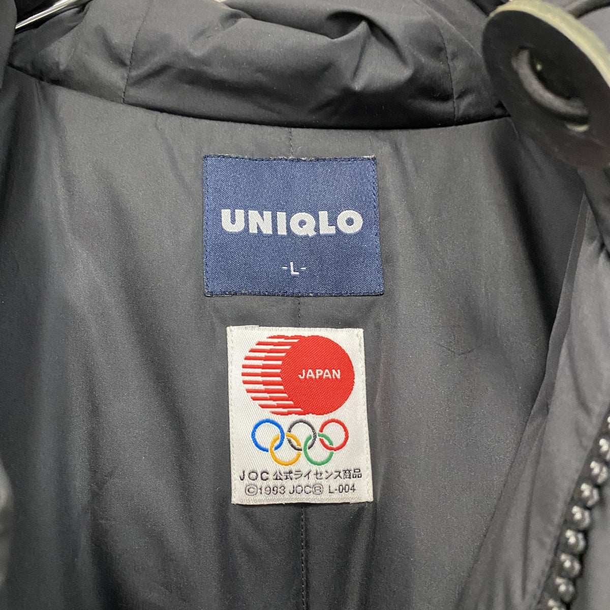 OLD UNIQLO　オールドユニクロ　オリンピック　ダッフルコート　中綿入り　黒　ブラック　Lサイズ　古着