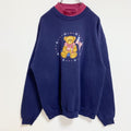 ～90s　Endless Designs　アニマルプリントスウェット/トレーナー　ネイビー　紺　XLサイズ　　ヴィンテージ　古着