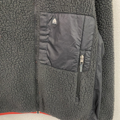 NIKE ACG　ナイキエーシージー　フルジップフリースジャケット　リバーシブル　黒　ブラック　赤　レッド　Mサイズ