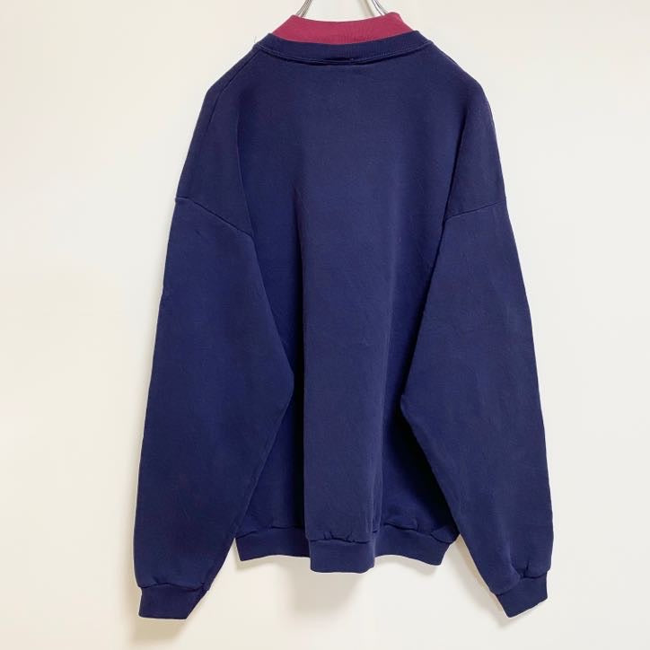 ～90s　Endless Designs　アニマルプリントスウェット/トレーナー　ネイビー　紺　XLサイズ　　ヴィンテージ　古着