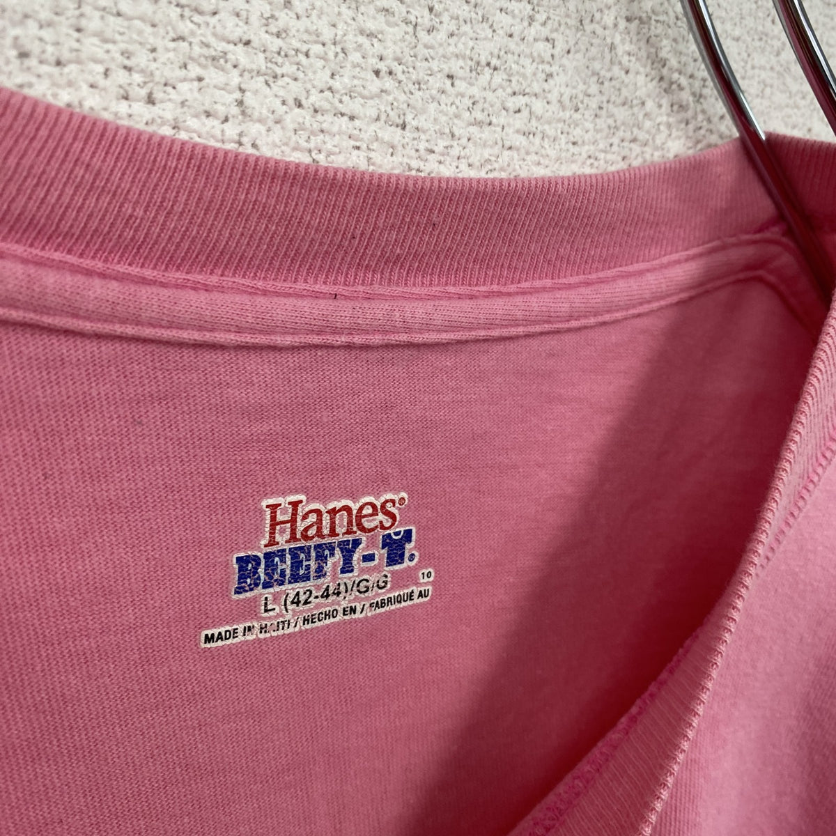 Hanes　ヘインズ　半袖プリントTシャツ　ハワイ出雲大社　ピンク　Lサイズ　古着