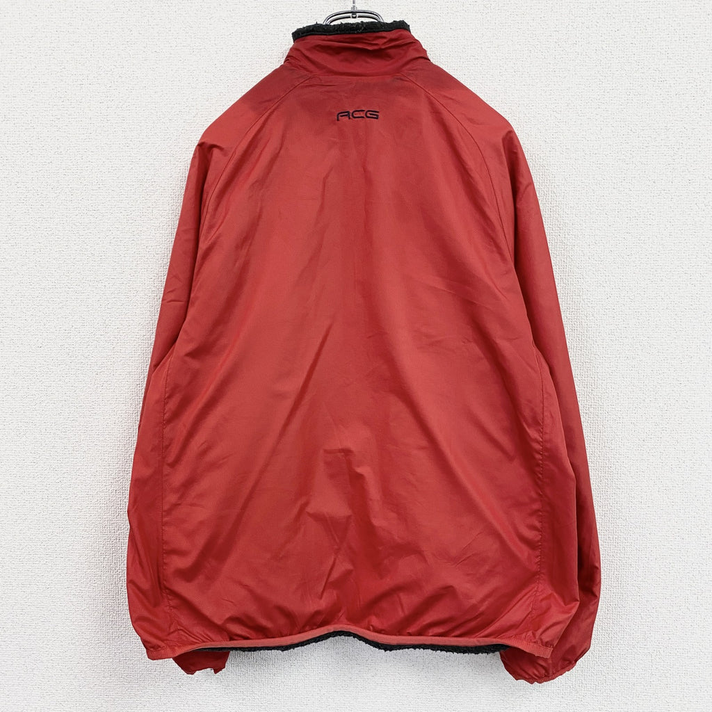NIKE ACG　ナイキエーシージー　フルジップフリースジャケット/ボアジャケット　リバーシブル　黒　ブラック　赤　レッド　Mサイズ　古着