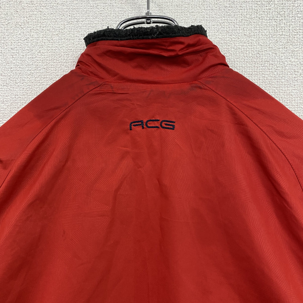 NIKE ACG　ナイキエーシージー　フルジップフリースジャケット/ボアジャケット　リバーシブル　黒　ブラック　赤　レッド　Mサイズ　古着