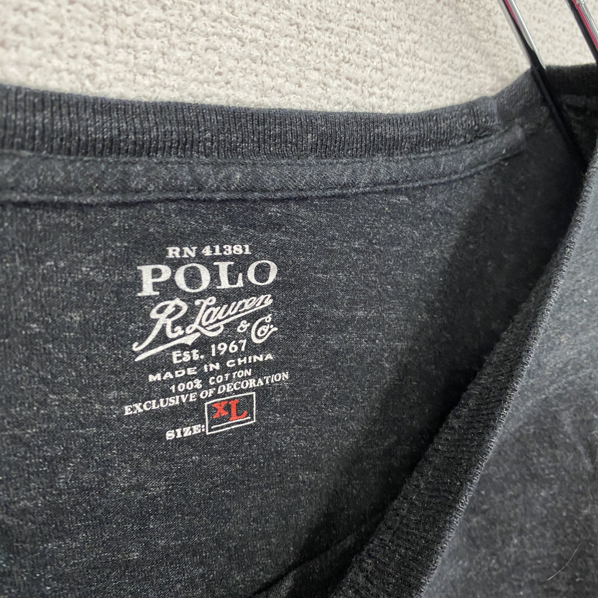 POLO by RALPH LAUREN　ラルフローレン　長袖Tシャツ/ロンT　ダークグレー　XLサイズ　古着