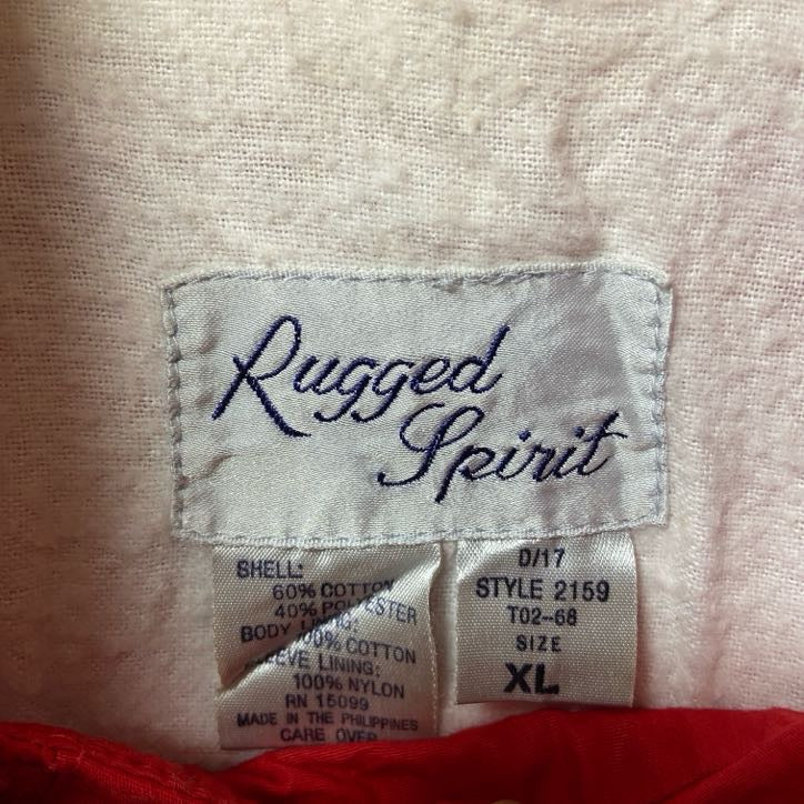 古着 used　Rugged Spirit　長袖ナイロンジャケット　ハイネック　アウター　赤　レッド　秋冬服　XLサイズ