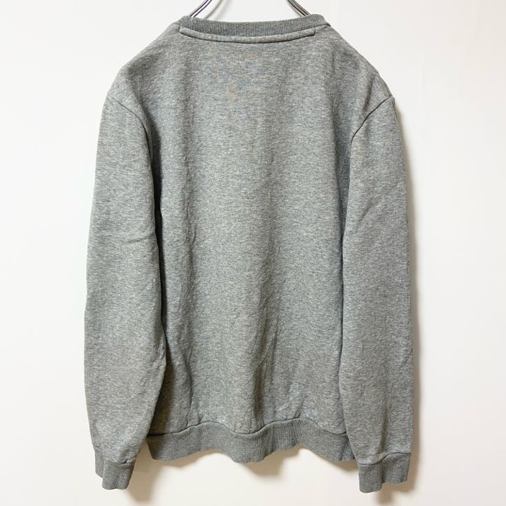 puma　プーマ　スウェット/トレーナー　デカロゴ　チェックロゴ　ストリート　スポーツミックス　クルーネック　灰色　グレー　Sサイズ　古着