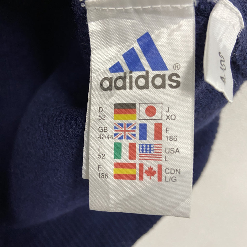 00s　adidas　アディダス　ウールニットベスト　ヴィンテージ　紺　ネイビー　Lサイズ　古着