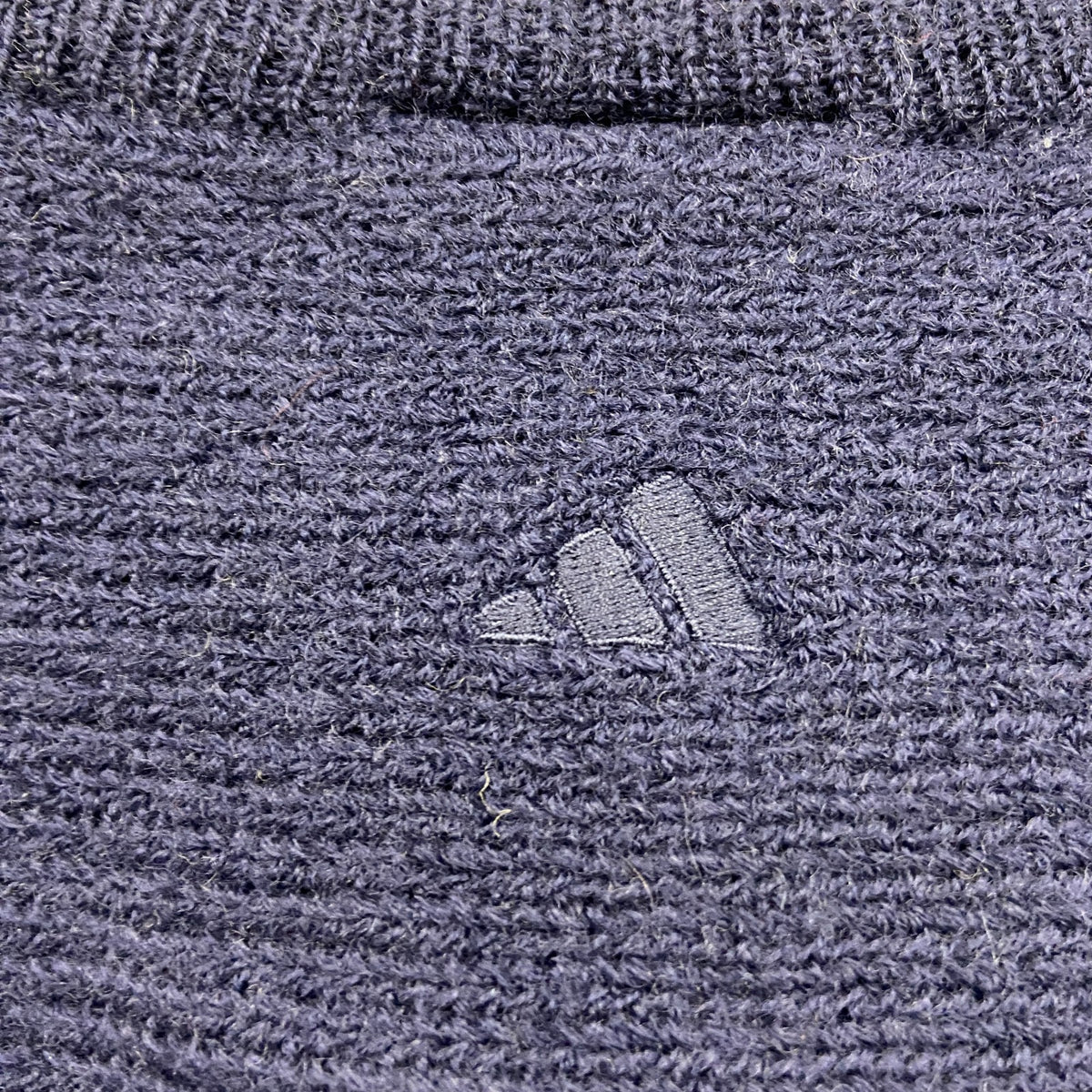 00s　adidas　アディダス　ウールニットベスト　ヴィンテージ　紺　ネイビー　Lサイズ セーター ニットセーター メンズ 古着