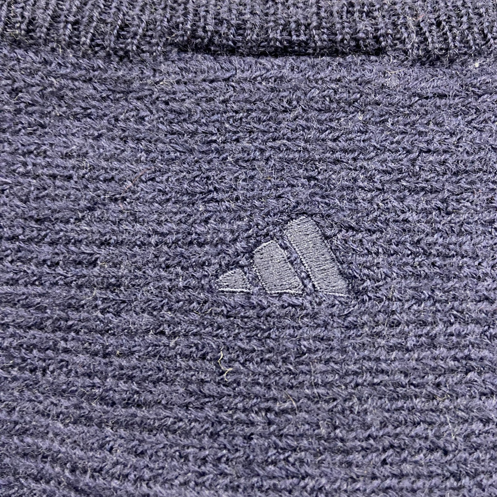 00s　adidas　アディダス　ウールニットベスト　ヴィンテージ　紺　ネイビー　Lサイズ　古着