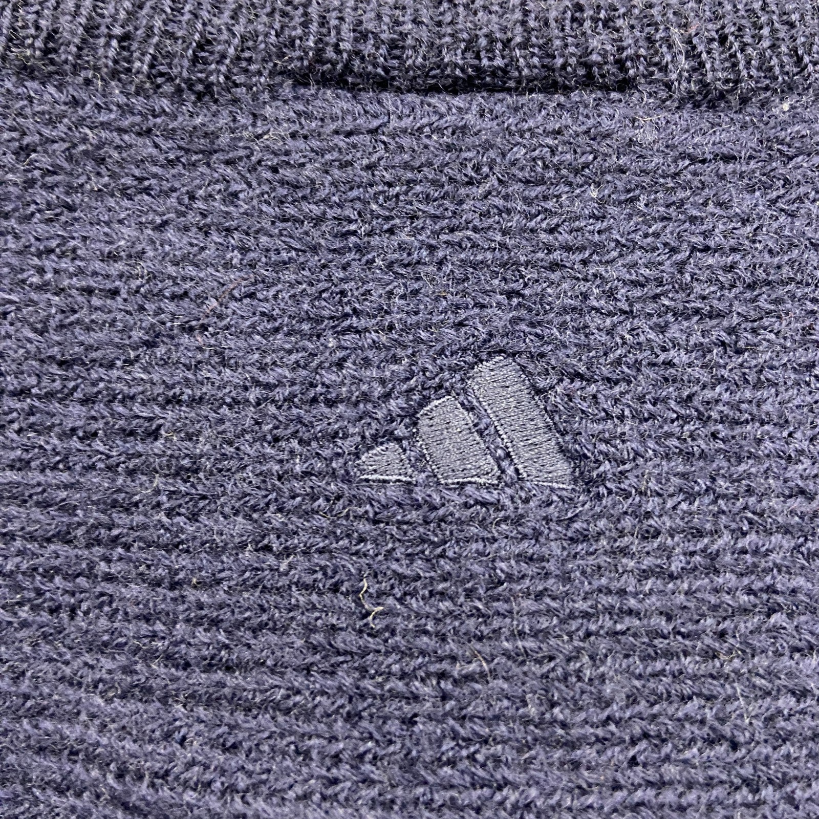 00s　adidas　アディダス　ウールニットベスト　ヴィンテージ　紺　ネイビー　Lサイズ　古着
