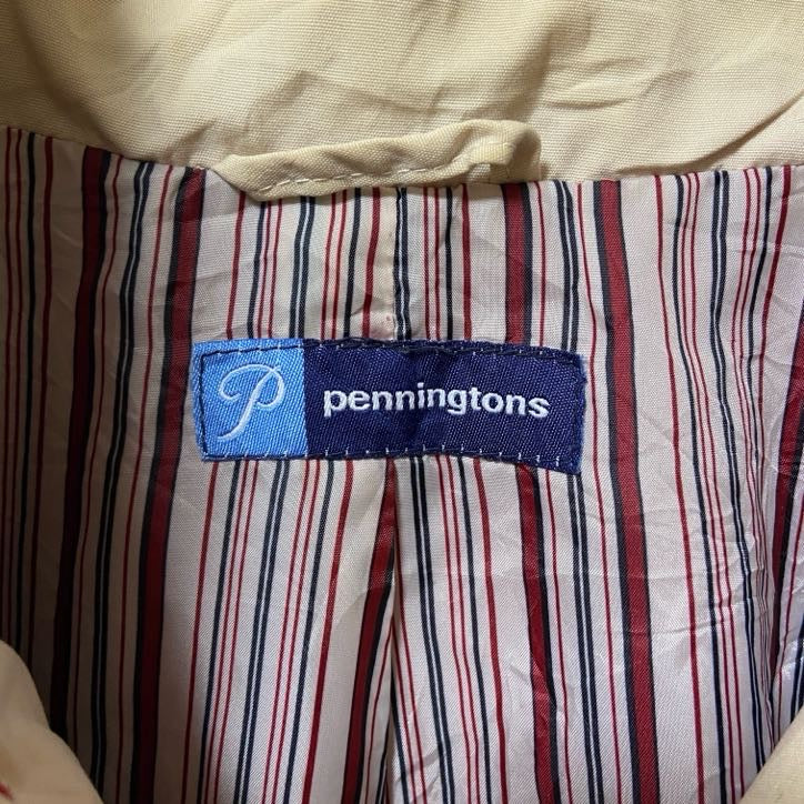 Penningtons　フルジップジャケット　ハイネック　比翼仕立て　ハの字ポケット　無地　シンプル　赤　レッド　XLサイズ　古着