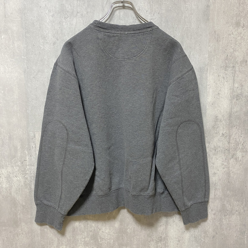 IZOD アイゾッド　長袖ワンポイントロゴ刺繍スウェット　トレーナー　Vガゼット　グレー　灰色　秋冬服　Mサイズ　古着