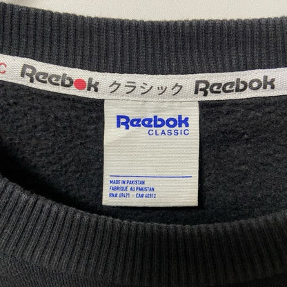 古着 used　Reebok リーボック　クラシック　長袖ロゴプリントスウェット　トレーナー　黒　ブラック　Lサイズ