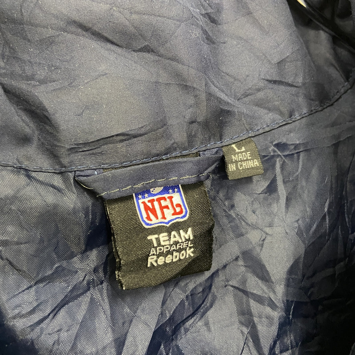 Reebok　リーボック　NFL　マイアミドルフィンズ　フルジップジャケット　ウィンドブレーカー　紺　ネイビー　Lサイズ　古着
