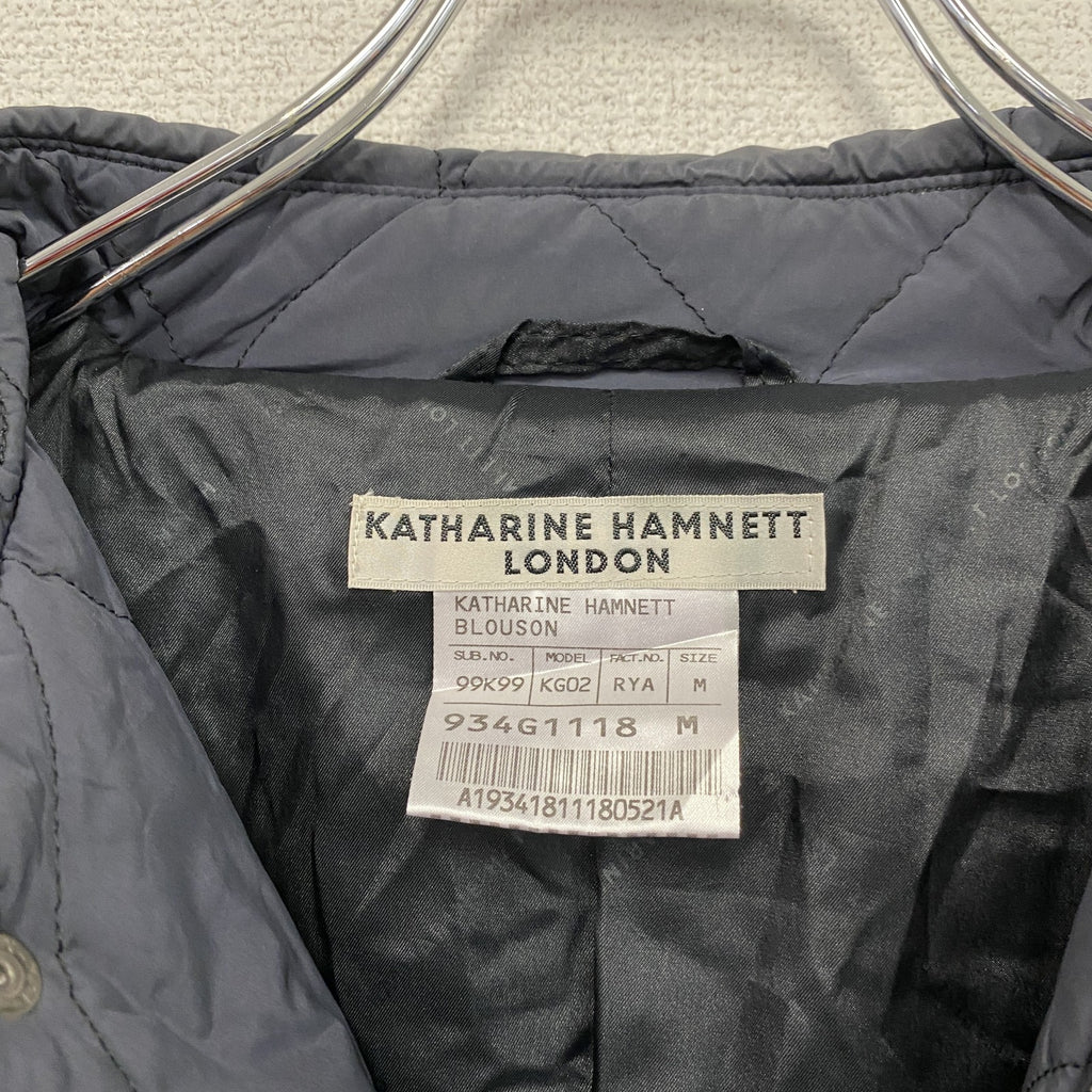 KATHARINE HAMNETT LONDON　キャサリンハムネットロンドン　キルティングジャケット　紺　ネイビー　Mサイズ　古着